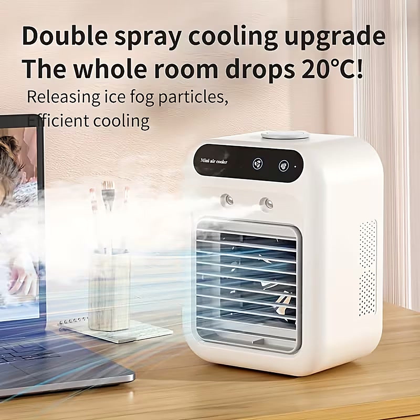 Double ice-mist spray cooling