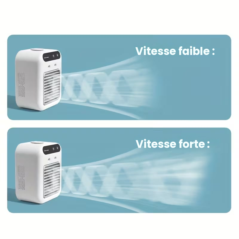 Airflow comparison between the low and high fan speeds